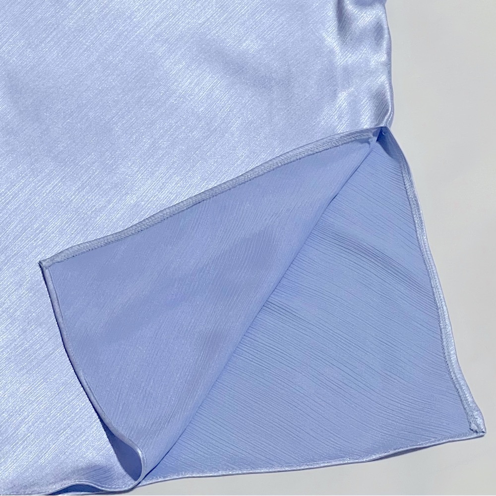 DERMA DEPARTMENT Anya Midi Light Blue Cowl Back Dress - Size 8 - Picture 11 of 14